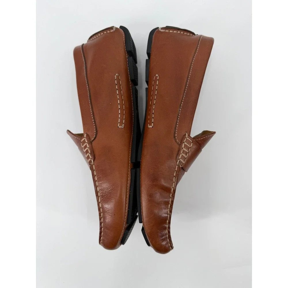 Cole Haan Mens Grant Canoe Penny Loafer Tan Leather Driving Shoes C04534 9.5M